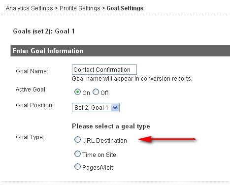 Enter Goal Information